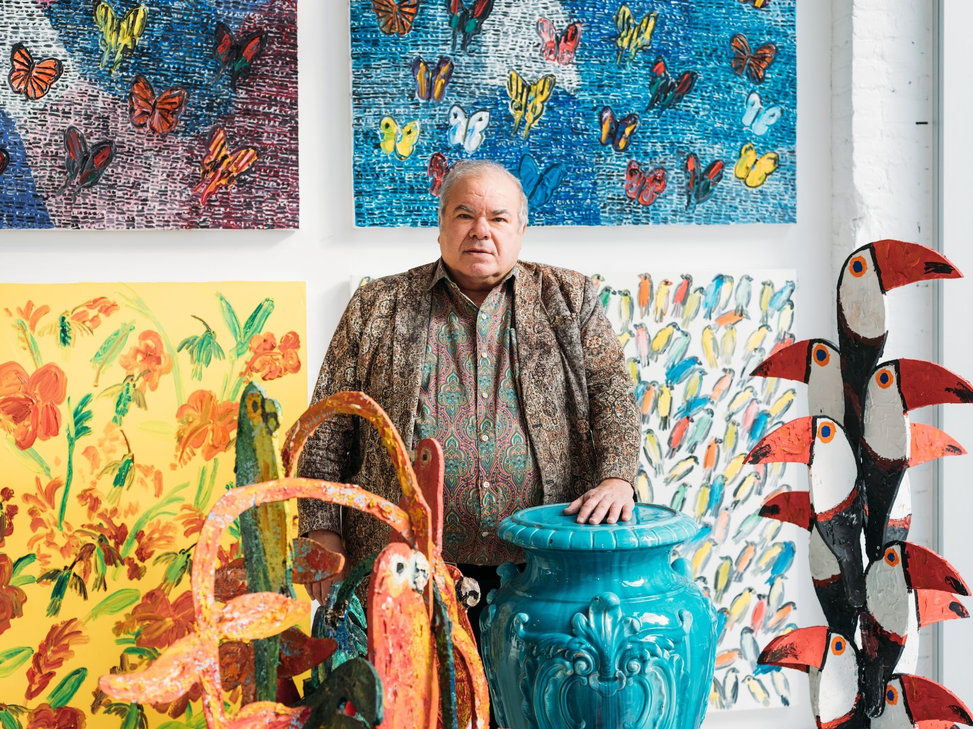 Hunt Slonem dans son atelier — galeries OA Fine Art, Paris